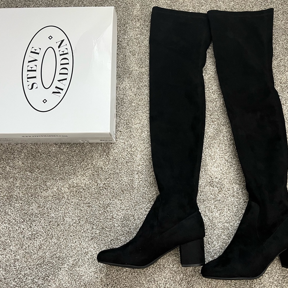 Steve Madden Elegant Black Over-the-Knee Boots